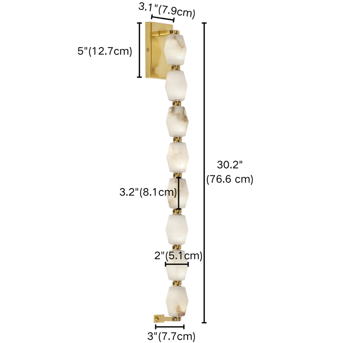 Modern Alabaster Necklace Wall Lamp