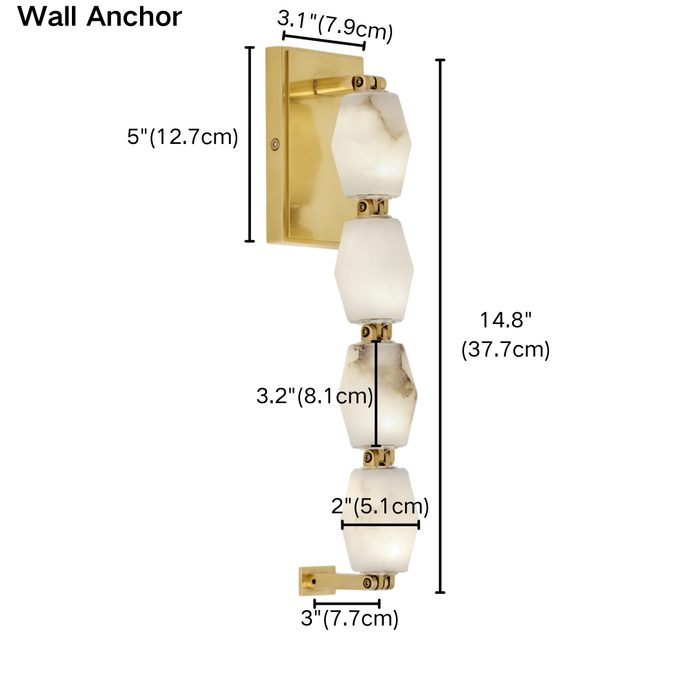 Modern Alabaster Necklace Wall Lamp