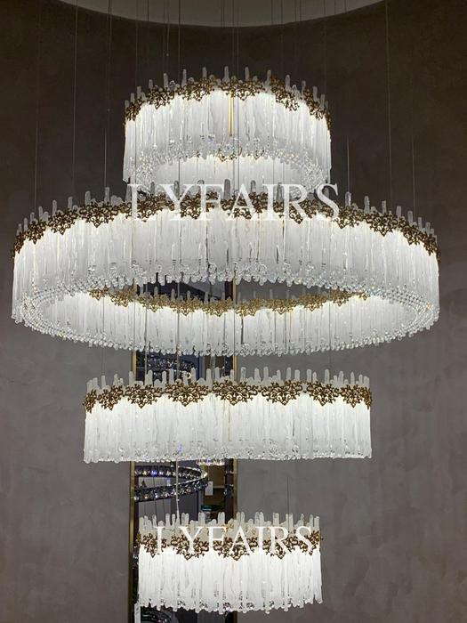 Modern Art Design Melting Ice Glass Chandelier for Living/Dining Room/Bedroom/Staircase/Foyer