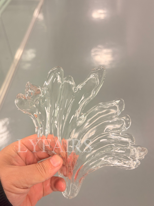 Modern Floating Maple Glass Chandelier with Square Canopy for High-ceiling