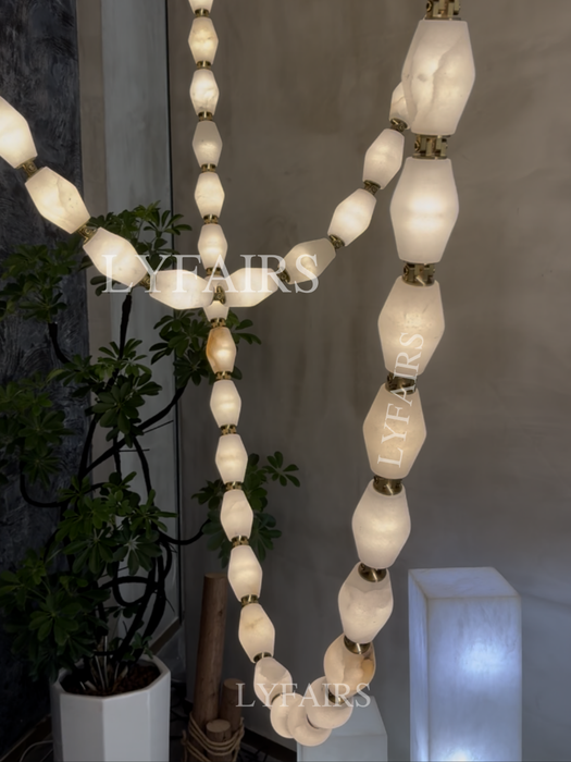 Modern Necklace Alabaster Cluster Chandelier