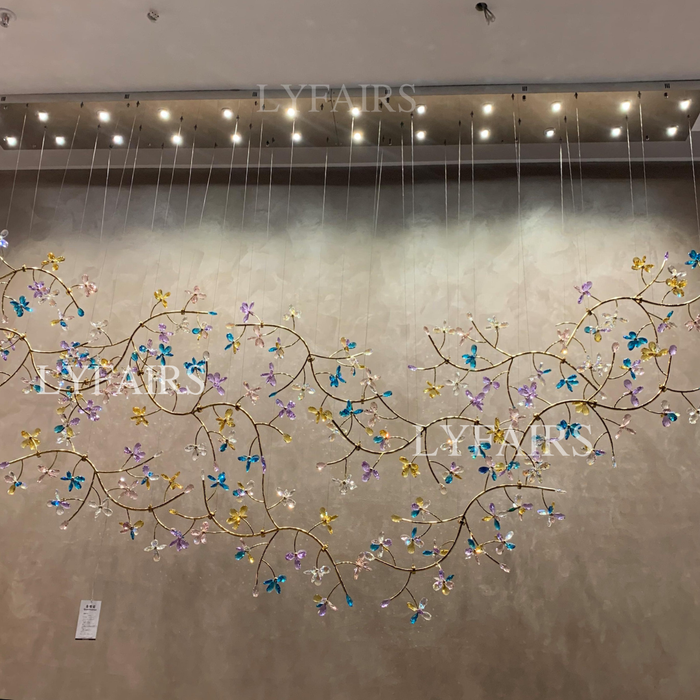 Modern Prosperity Floral Crystal Cluster Chandelier for Dining Room/Kitchen Island