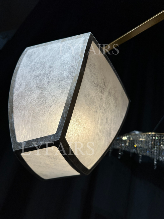 Modern Silk-Textured Frosted Acrylic Branch Chandelier