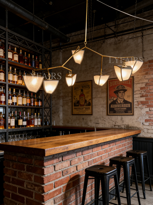 Modern Silk-Textured Frosted Acrylic Branch Chandelier