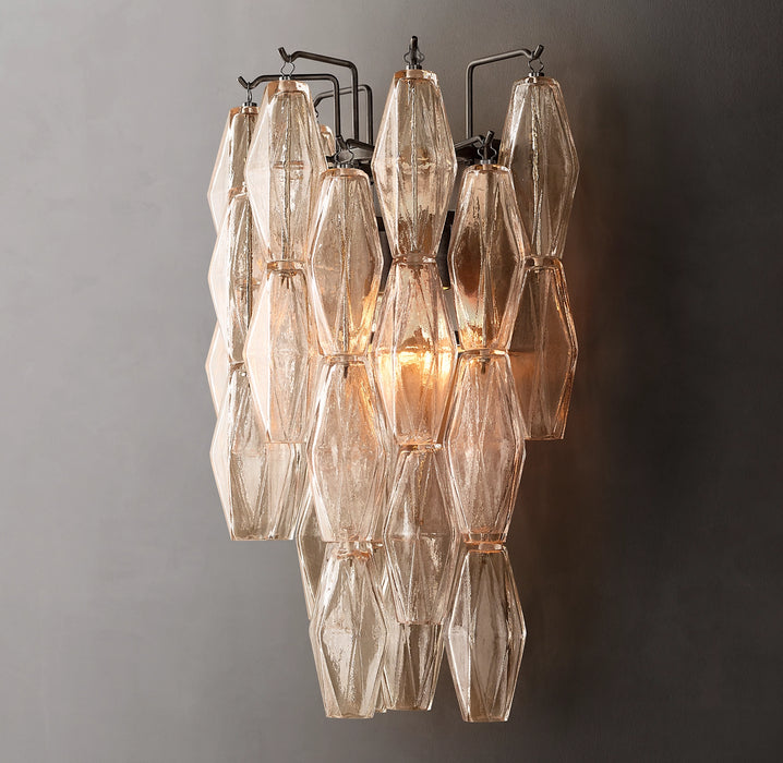Modern Clear/Smoke Glass Cluster Wall Lamp