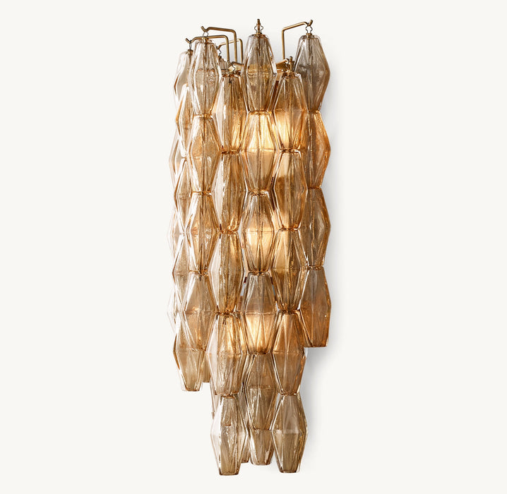 Modern Clear/Smoke Glass Cluster Wall Lamp