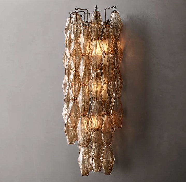 Modern Clear/Smoke Glass Cluster Wall Lamp