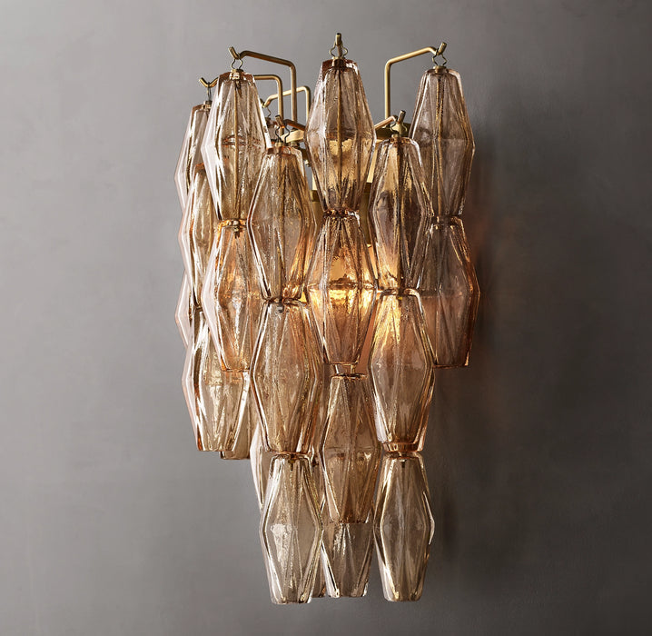 Modern Clear/Smoke Glass Cluster Wall Lamp
