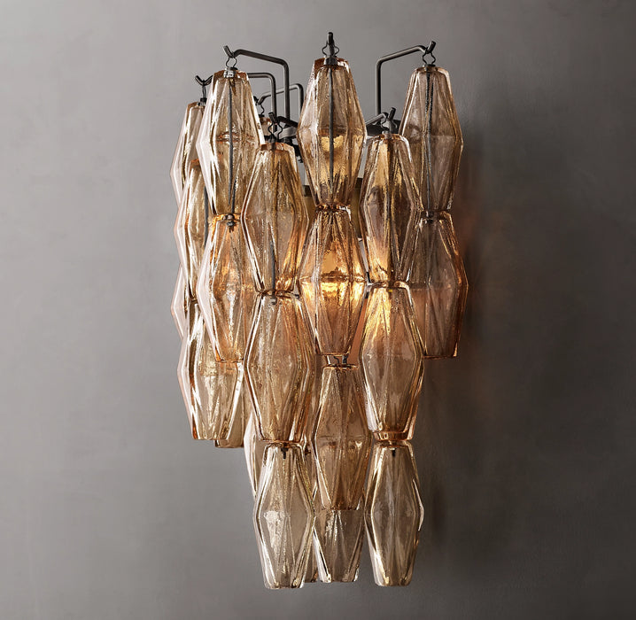 Modern Clear/Smoke Glass Cluster Wall Lamp