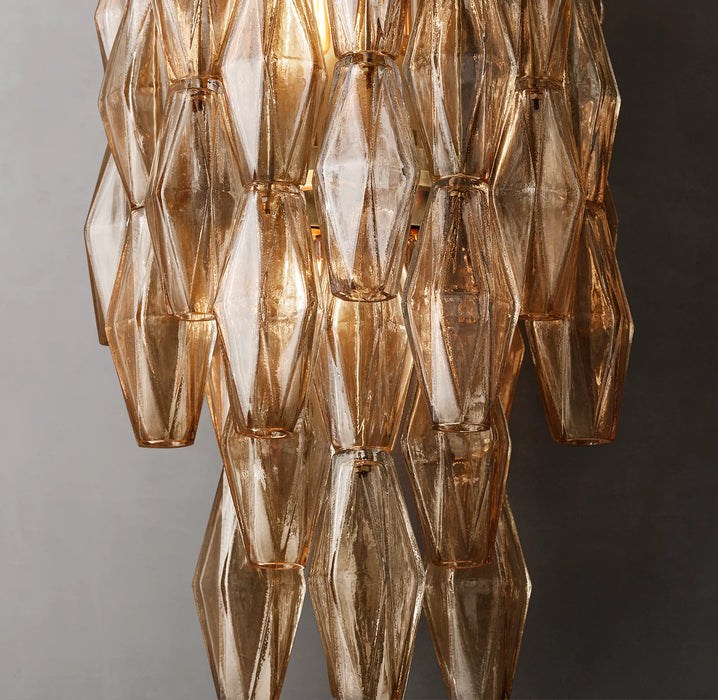 Modern Clear/Smoke Glass Cluster Wall Lamp