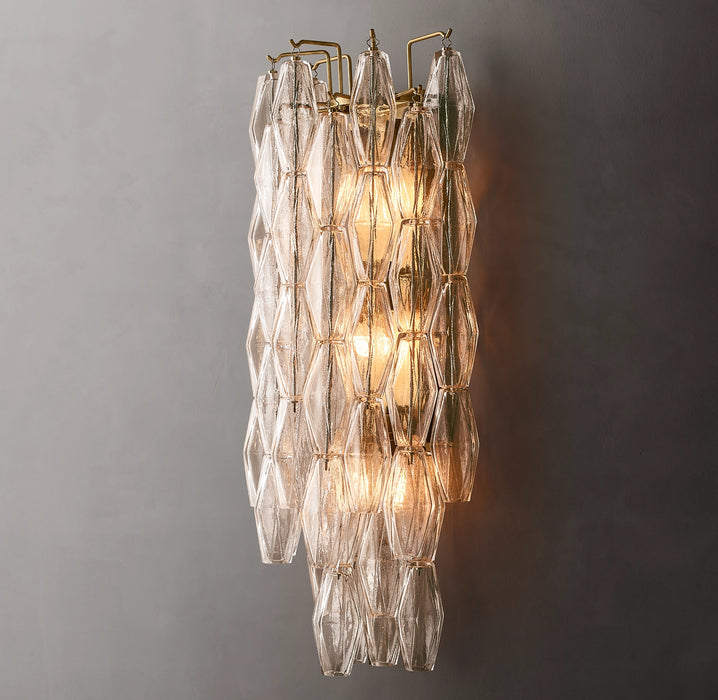 Modern Clear/Smoke Glass Cluster Wall Lamp
