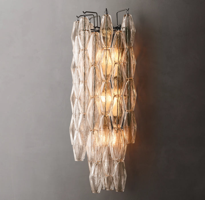 Modern Clear/Smoke Glass Cluster Wall Lamp