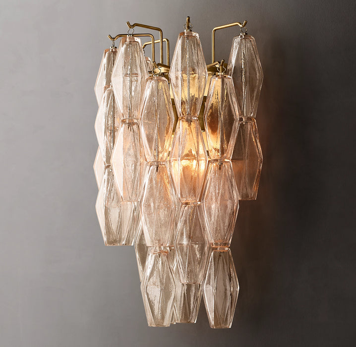 Modern Clear/Smoke Glass Cluster Wall Lamp