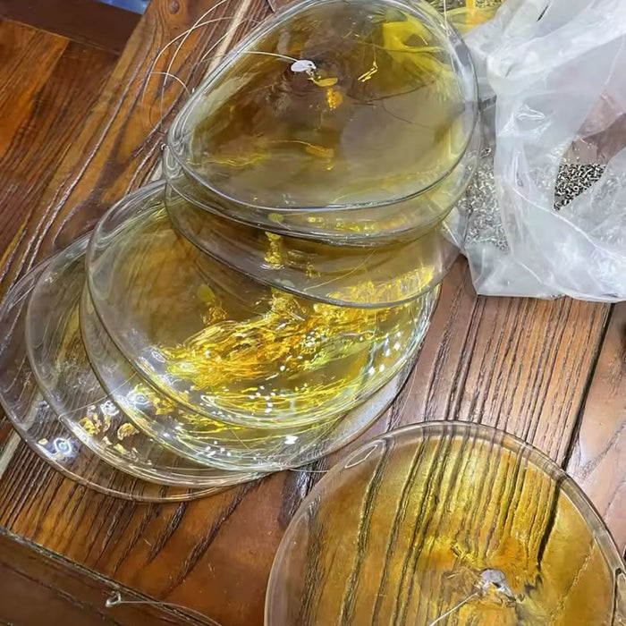 Modern Floating Amber Chips Glass Chandelier