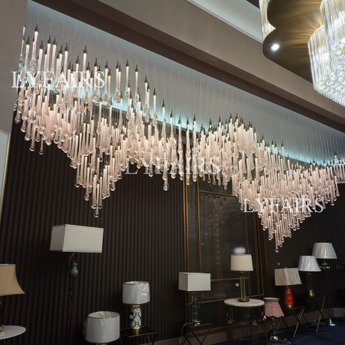 Luxury Floating Crystal Glass Raindrop Chandelier for Hotel/Restaurant/Mansion