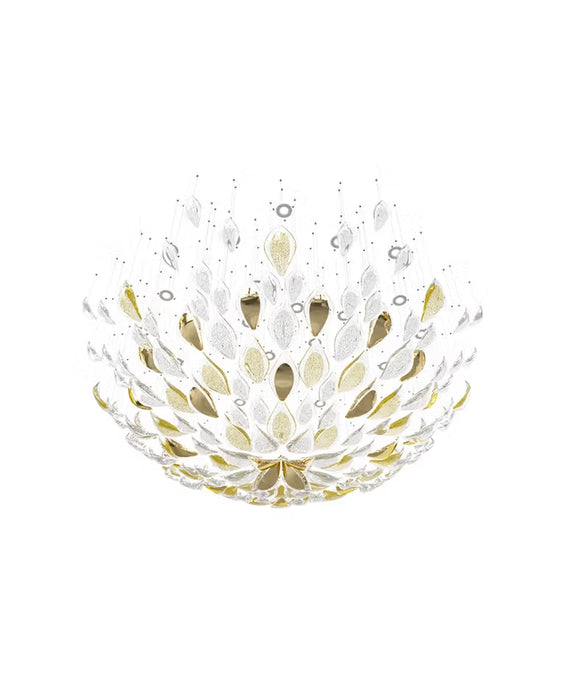 Modern Floating Glass Leaves Chandelier for High Ceiling/Hotel/Restaurant