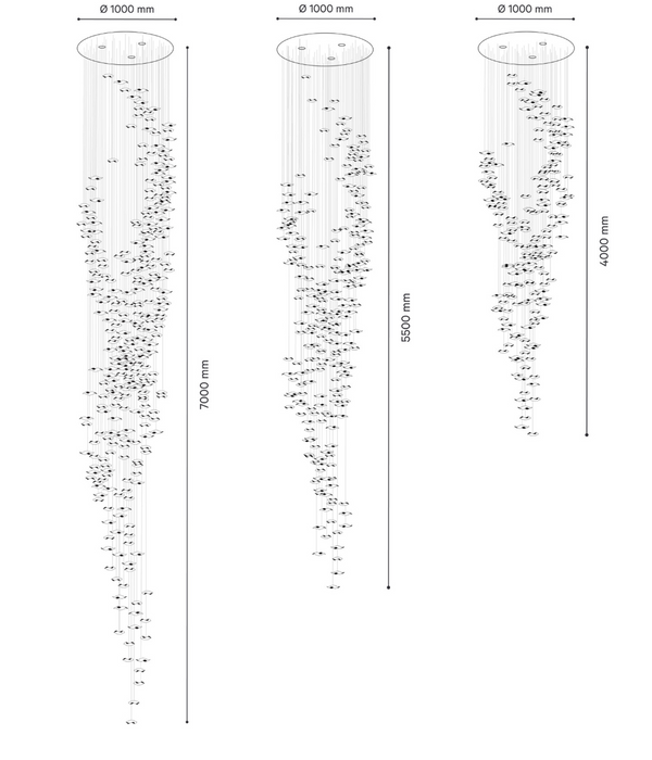 Modern Floating Starfish Glass Chandelier for High Ceiling /Hotel/Restaurant