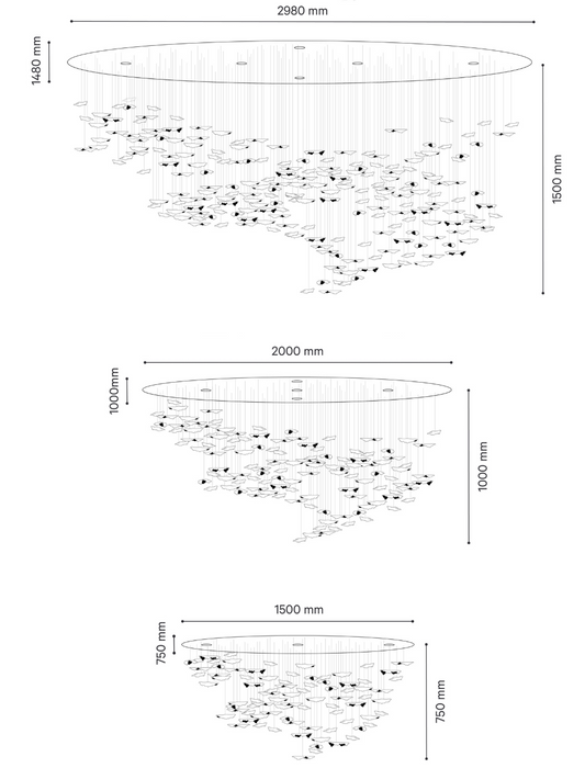 Modern Floating Starfish Glass Chandelier for High Ceiling /Hotel/Restaurant