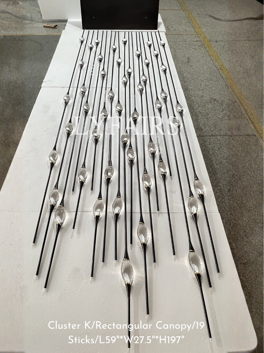 Modern Stick Crystal Chandelier for Staircase/Foyer/Entryway