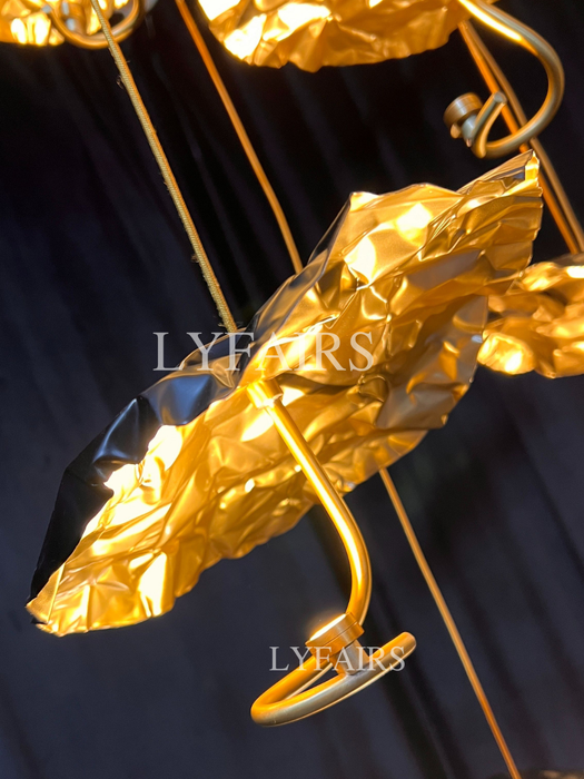 Nordic Art Lotus Leaves Shape Pendant Chandelier for Dining Room/Stairs/Foyer