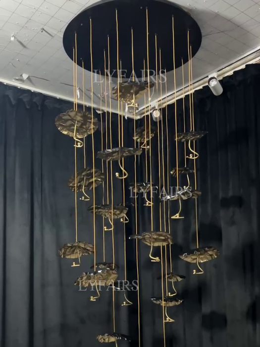 Nordic Art Lotus Leaves Shape Pendant Chandelier for Dining Room/Stairs/Foyer