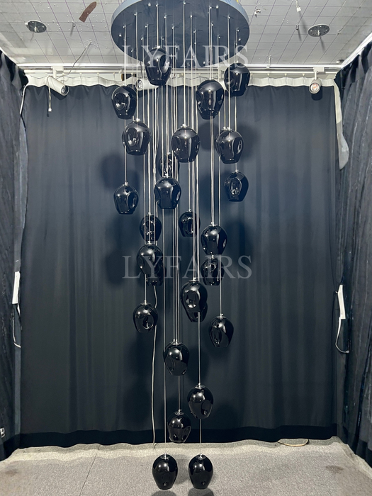 Lampadario di cristallo a spirale lunga di design nordico Lampadario decorativo di lusso moderno e leggero per scala/corridoio