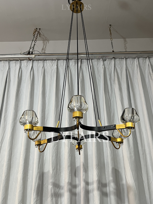 Post-modern Light Luxury Full Brass Chandelier for Living Room/Bedroom