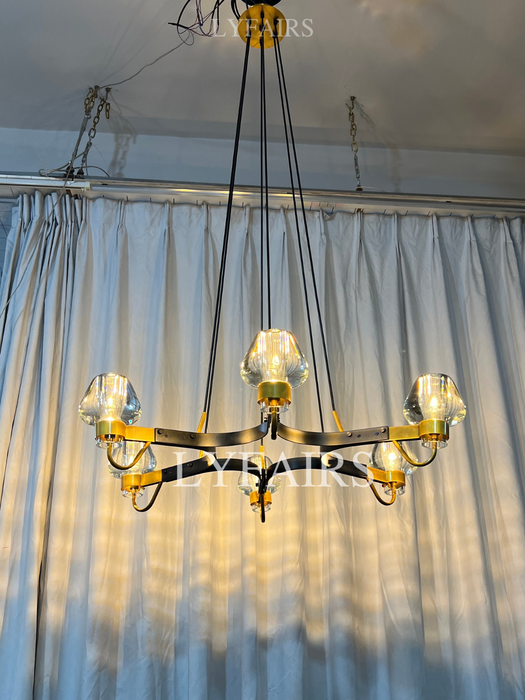 Post-modern Light Luxury Full Brass Chandelier for Living Room/Bedroom