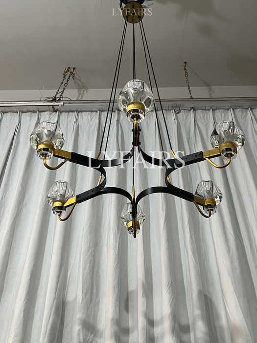 Post-modern Light Luxury Full Brass Chandelier for Living Room/Bedroom