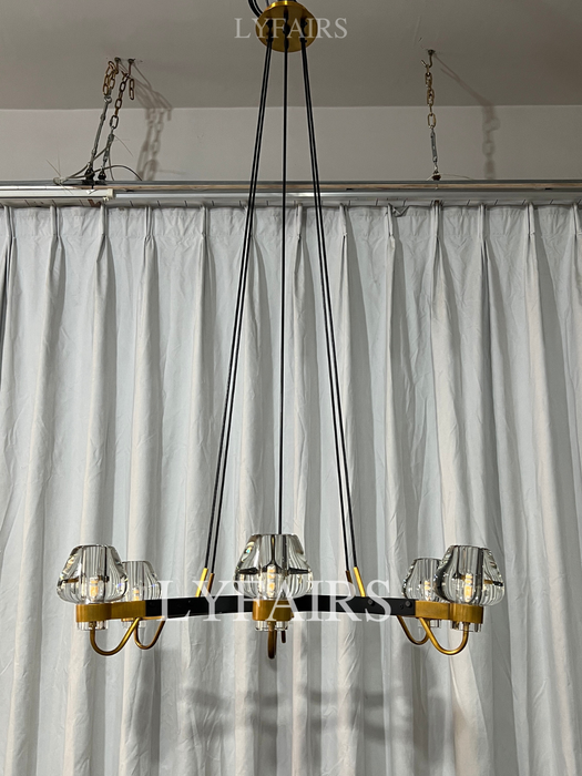 Post-modern Light Luxury Full Brass Chandelier for Living Room/Bedroom