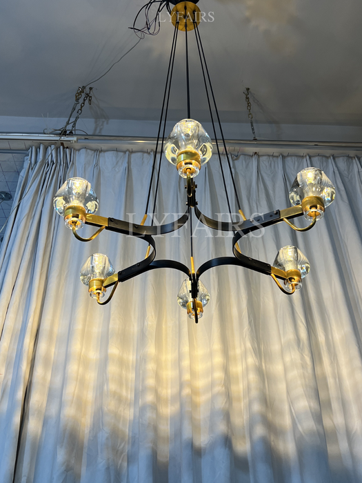 Post-modern Light Luxury Full Brass Chandelier for Living Room/Bedroom