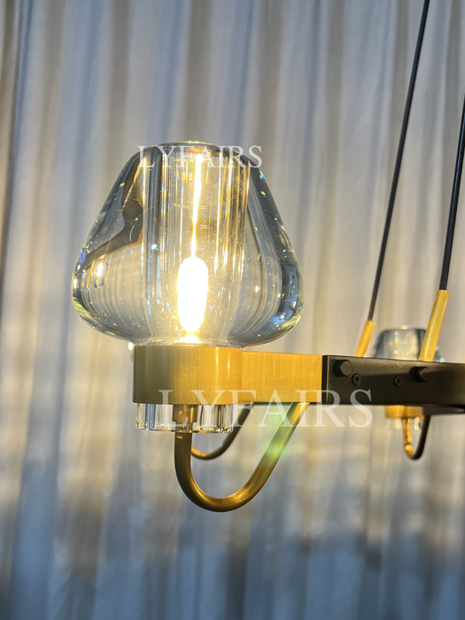 Post-modern Light Luxury Full Brass Chandelier for Living Room/Bedroom