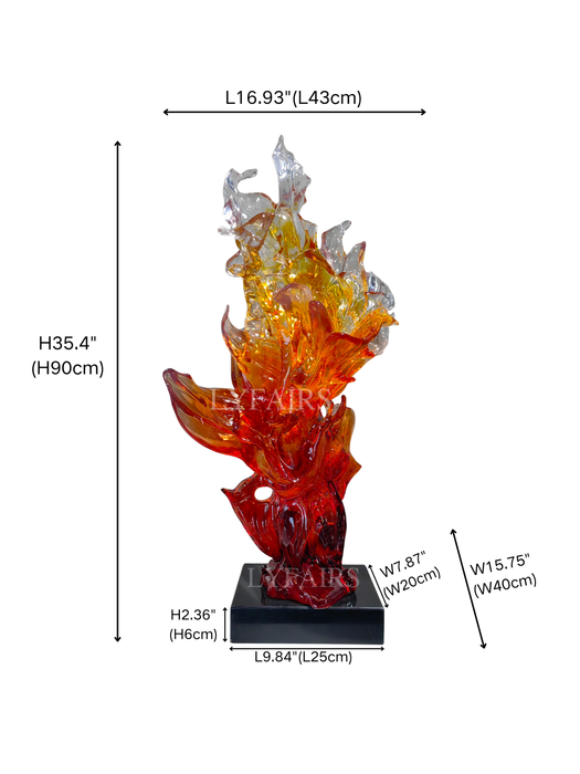 Rising Flame Abstract Resin Sculpture