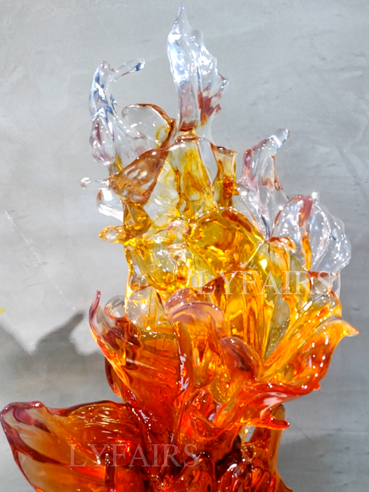 Rising Flame Abstract Resin Sculpture