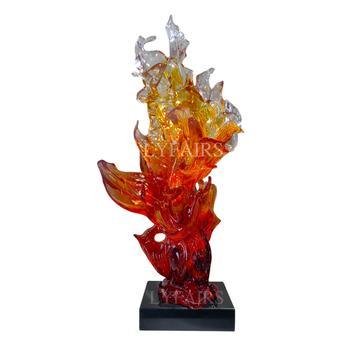 Rising Flame Abstract Resin Sculpture