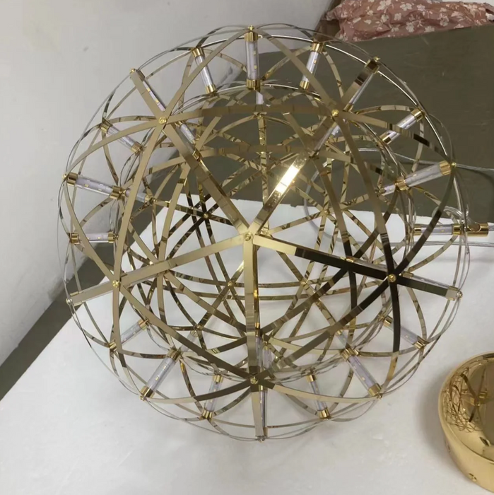 Round Starry Sky Chandelier in Gold Finish