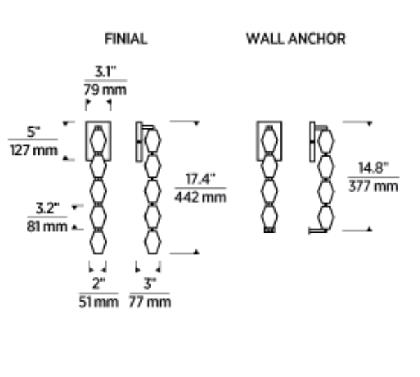 Modern Alabaster Necklace Wall Lamp