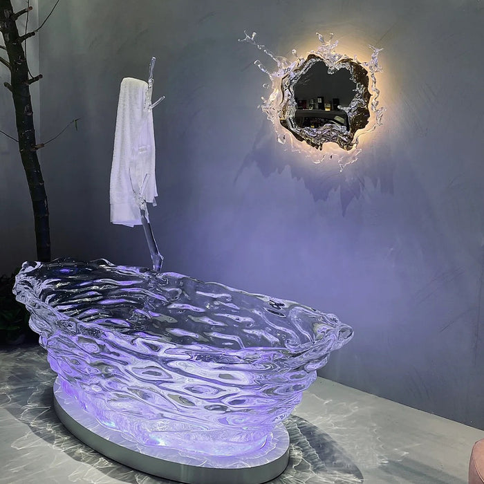 Lampada da parete a specchio di ghiaccio originale di design, lampada da specchio magica principessa per bagno/spogliatoio, illuminazione per camera da letto delle donne, specchio da bagno