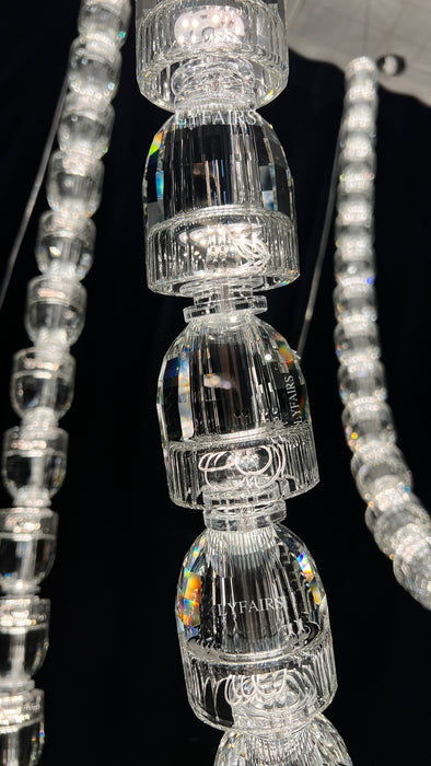 Modern Crystal Bullet  Necklace Chain Chandelier for Living Room/Staircase/Foyer/Hotel/Restaurant