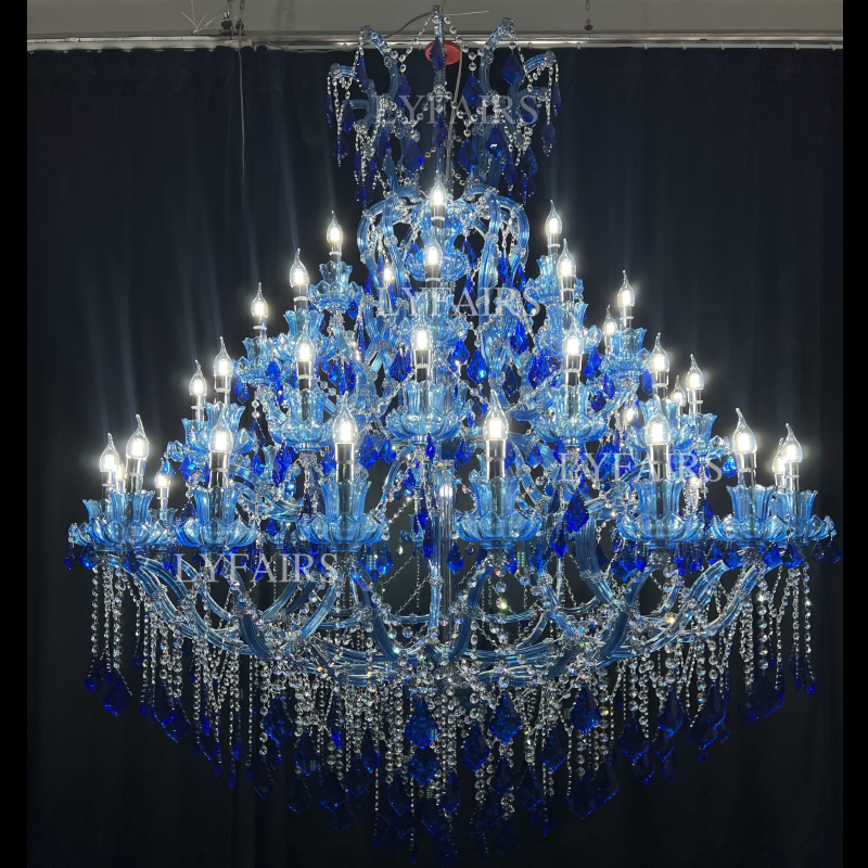 New Ocean Blue Classic Unique Chandelier for Staircase/Foyer