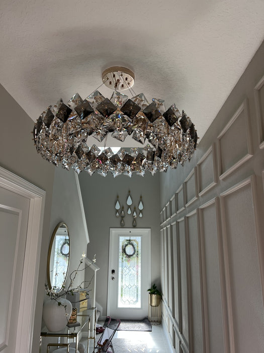 Prismatic Crystal Chandelier For Living Room Dining Room Ceiling Light