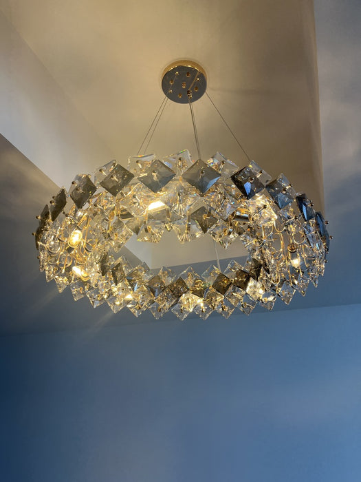 Lampadario di cristallo prismatico per la plafoniera della sala da pranzo del soggiorno