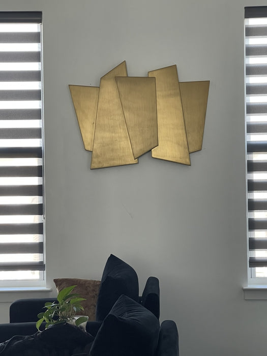 Decorazione da parete irregolare di lusso in acciaio inossidabile Arte geometrica in oro
