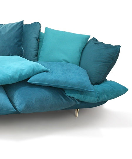 Turquoise/White/Black Comfy Sofa