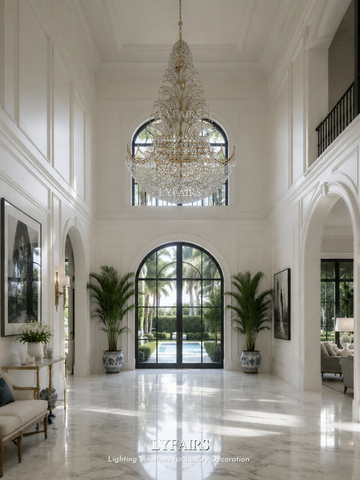 Golden Era Royal Grand Palm Tree Design Crystal Chandelier