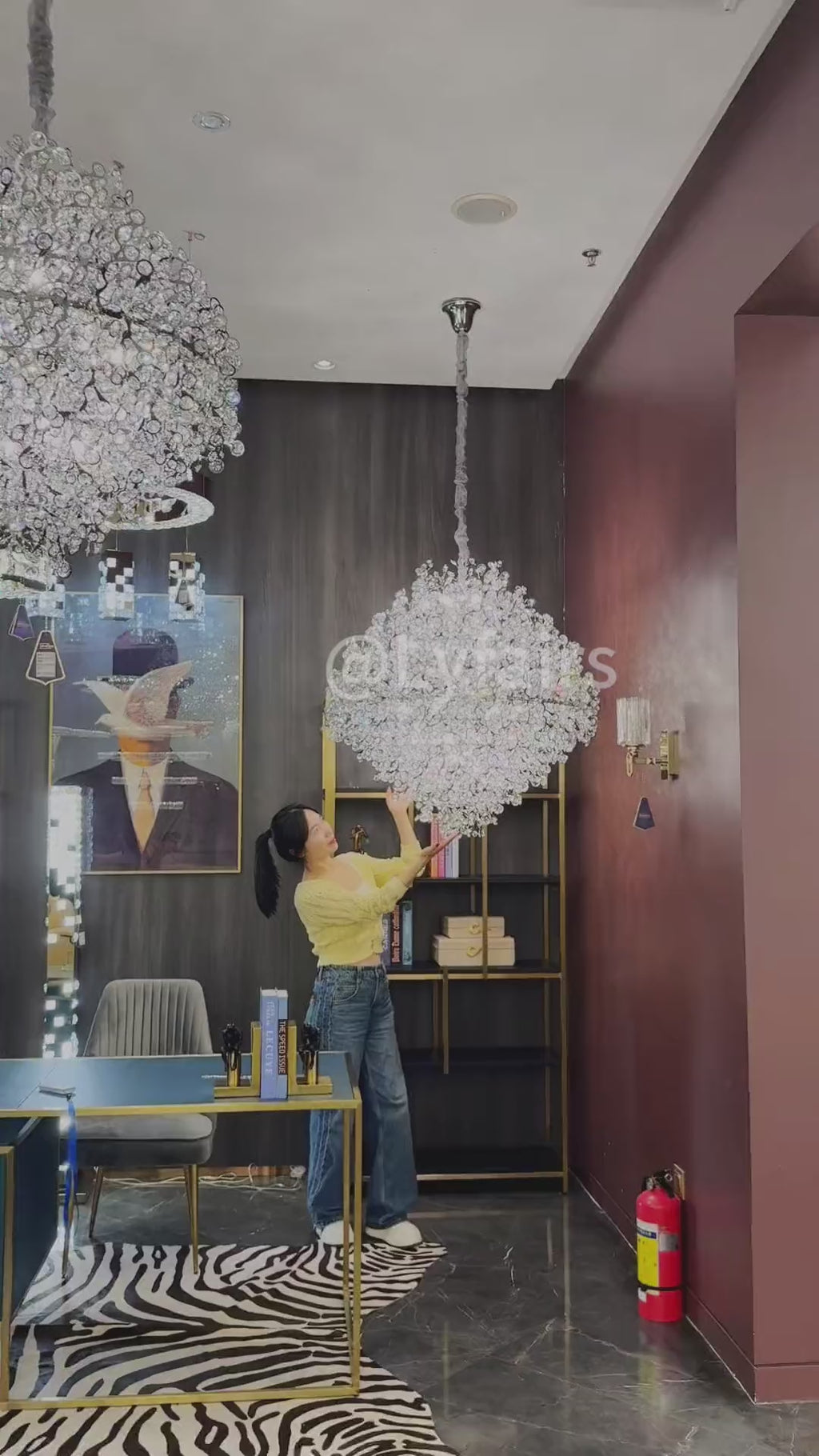 lyfairs Modern Gyroscopic Chrome Pendant Light Fixtures for Dining Room/Living Room