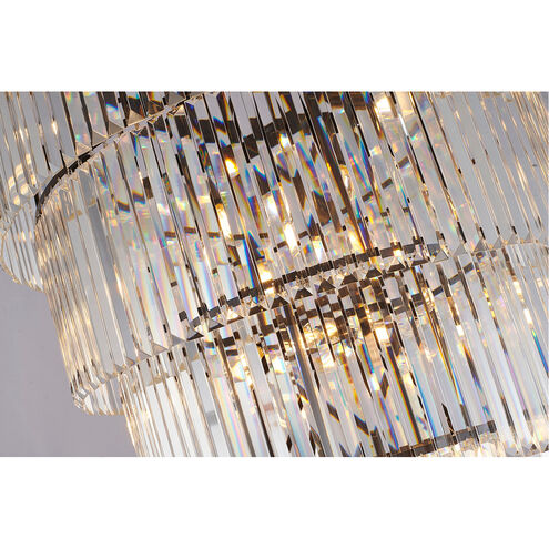 Lámpara de araña de cristal de lujo extra grande de 7 niveles en color con acabado negro/café/oro/cromo