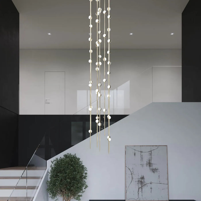 Lámpara de araña de constelación creativa de diseño artístico para vestíbulo/escalera/espacio de techo alto