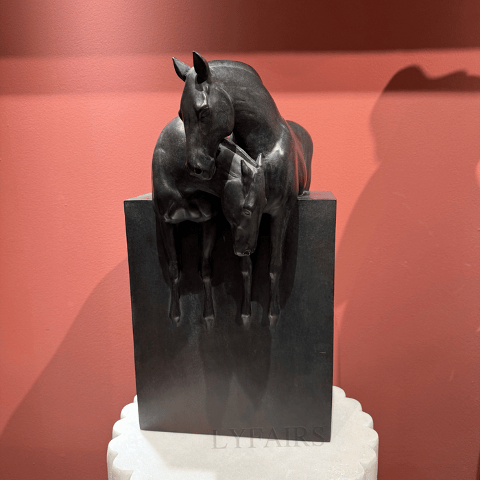 Intertwined Stallion & Foal Sculpture