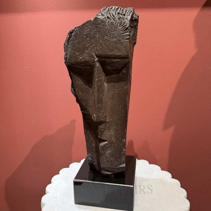 Primitive Fragmented Abstract Face Sculpture